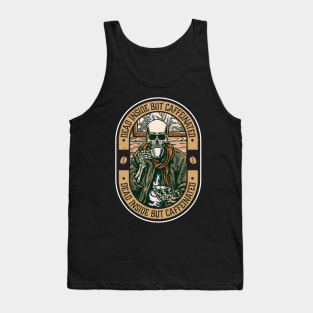 Dead Inside But Caffeinated Skeleton - Funny Tank Top
